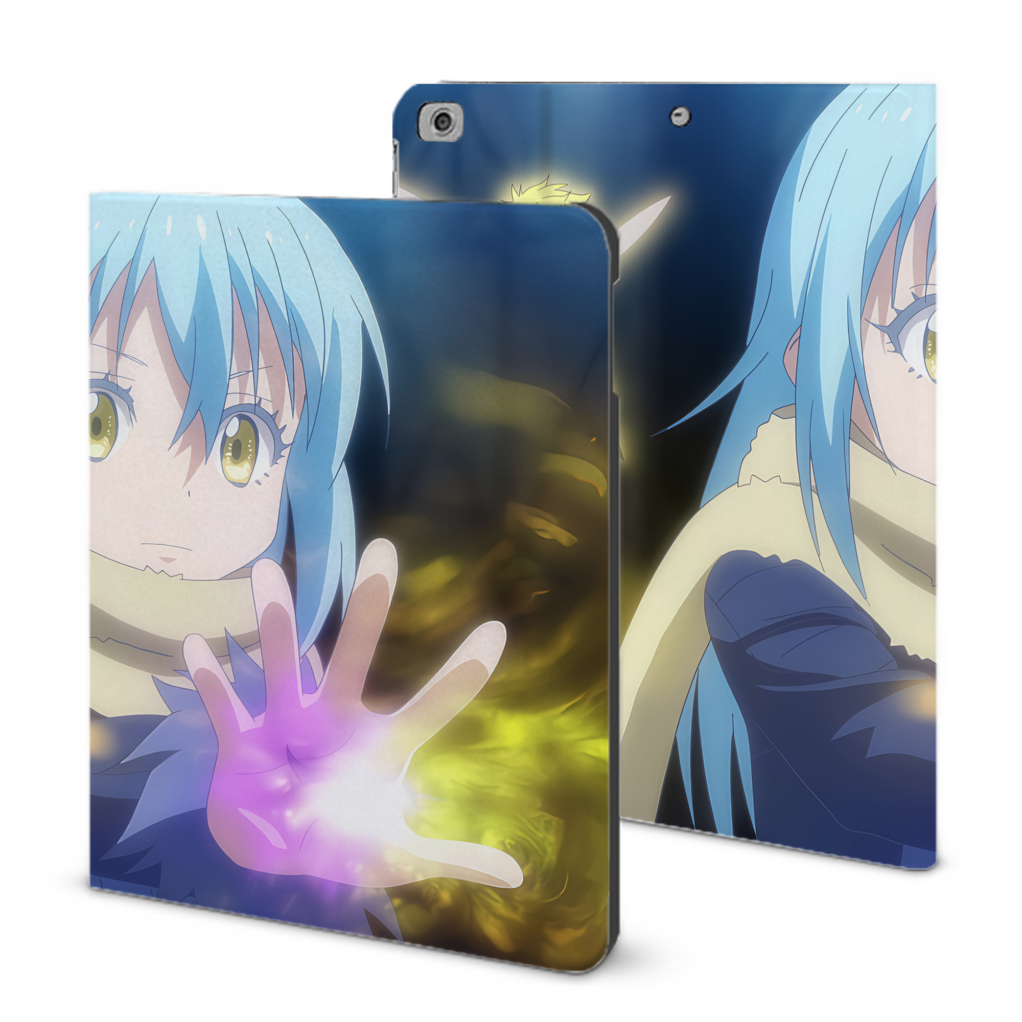 （画像用） 転スラ Regarding Reincarnated to Slime IPad ケース ブック型 PUレザー TPU 耐衝撃 軽量 薄型 ペン収納なし 全面保護 IPad 各モデル対応